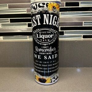 Morgan Wallen Sunflower Leopard Print 20 oz Tumbler Stainless Steel Cup New